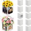 18 Pcs Graduation Picture Centerpiece for Table 4x6 Photo & Flower Display, Picture Frame Centerpieces Paper Box for Congrats Grad Birthday Baby Shower Wedding Decor (White, 5.5"x5.5"x7.1")