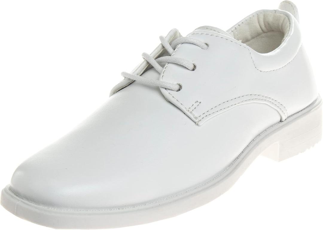 Josmo Boys Classic Comfort Oxford Shoe - Wing Tip Formal Dress Shoes lace up (Size 1 Big Kid)