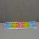 Sukuos AM PM Weekly Pill Organizer 2 Times A Day 2pcs, 7 Day Pill Box with Easy Push Button, BPA Free Medicine Case Vitamin Holder for Fish Oil/Supplements (Rainbow)