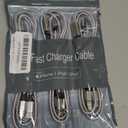 Multi Charging Cable 4ft 3Pack 3 in 1 Charger Cord, Multiple Usb C Port Rapid Nylon Braided Cable USB Charging Cable Multi Phone Charger Cord with Type C Micro Lightning USB Connectors for Cell Phones (White/Silver-4ft)