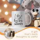2 x Grampy Grandpa Coffee Mugs, Grandpa Gifts for Father's Day from Grandkids, Grandfather Tea Cup Gifts for Birthday, Life Is Just Better With Grampy Ceramic Coffee Tea Mug 11oz