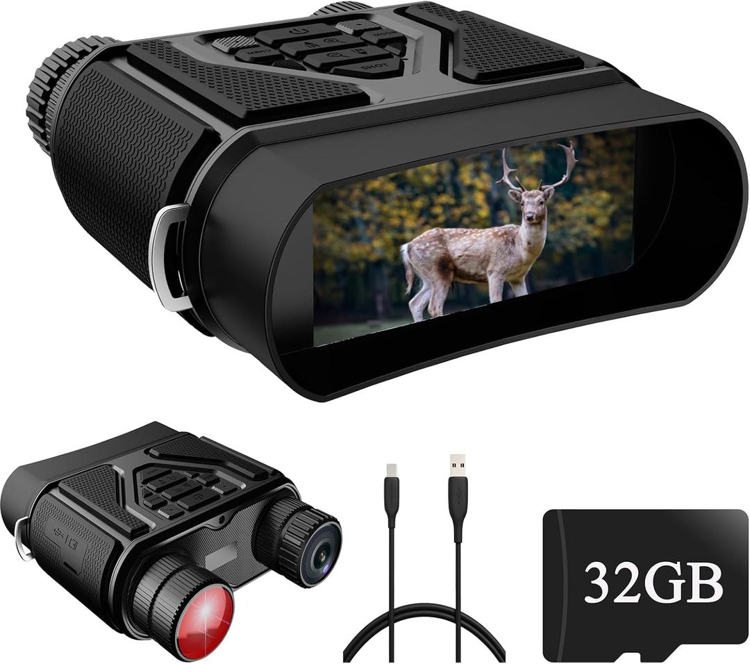 Night Vision Goggles Night Vision Binoculars for Total Darkness,Best Gifts for Men Him Dad Husband Boyfriend, Gear for Hunting and Camping (Black)