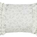 Laura Ashley Throw Pillow Cotton Envelope Closure, Elegant Home Decor for Couch or Bed, 14" x 20", Harper Pale Green