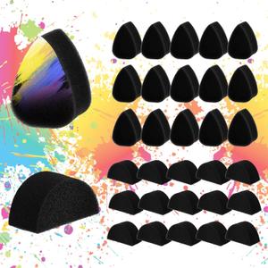 32 pcs Face Paint Sponges for Kids and Adults Face Painting, Droplets Makeup Paint Sponges, Black Sponge for Adults Art Work and Body Paintings Tear Drop Halloween Christmas