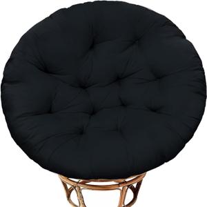 Papasan Chair Cushion Only, 52 in Cushion for Papasan, Round Leisure Papasan Seat Cushion (Black)