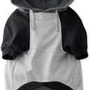 100% Organic Cotton Rocky - The Comfy Dog Hoodie Pet Coat for Small, Medium and Large Dogs, Heather Gray Color Block, Small