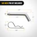 Nilight Fusion Trailer Hitch Mount w/Welded 2 Inch Trailer Ball & Hitch Pin, Fits 2 Inch Receiver, 7500 lbs 2" Rise