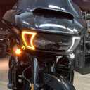 HDBUBALUS Motorcycle Headlight Vent Accent Turn Signal LED Indicator Side Lights For Harley Road Glide FLTRX 2015-2023 (Clear Lens)