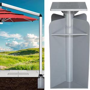 EliteShade USA Rustproof & Windproof Heavy Duty In-ground Umbrella Base Stand, Universal Anchor Holder for Both Cantilever & Straight Middle Pole Patio Umbrellas, Commercial Grade Permanent Stainless Steel Ground Socket
