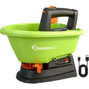 Handheld Lawn Spreader - 7.2V Battery Powered Seed & 135 Fertilizer Spreader, 3L Large Capacity for 6400 Sq.Ft, 7 Settings & 5 Angles, Rechargeable Grass Seeder for Even Lawn Care