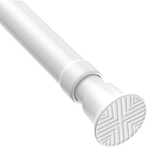 White Tension Curtain Rods18 to 36 Inch,Small Curtain Rods No Drilling,Short Tension Rod,Adjustable Spring Rod for Windows,Door,Closet
