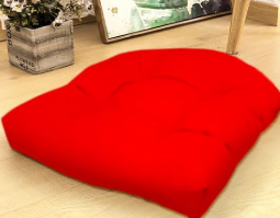 Indoor/Outdoor Chairpad with Ties, Patio Furniture Chair Cushions, Rocking Chair Cushions, Seat Cushions (Red, 19 * 19)