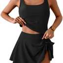 Women Tummy Control  1 Piece Bathing Suit Swim Skirt, L, (Only Skirt)