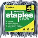 4 Inch 40 Pack 11 Gauge U - Shape Garden Stakes Set: Drip, Line & Irrigation Tubing Stakes, Galvanized Landscape Staples for Tube, Lawns, Weed Barriers, Landscape Fabrics, Irrigation Hose, Floor Mats