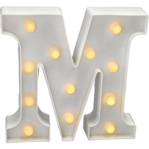 JANDEI - LED Letters with Lights, Letter M with Warm Light for Decoration and Atmosphere, Bedside Night Lighting, Birthdays, Weddings, Showcases Battery Operated