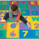 Kids' 96-Piece Foam Floor Alphabet and Numbers Puzzle Play Mat for Babies and Toddlers - Interlocking Tile Game by Trademark Games (Multicolored)
