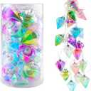 Amooca Christmas Balls Ornaments Hanging Garland Decorations with LED Lights 20pc 12.2ft for Window Wall Stair Railing Xmas Tree Holiday Party Home Decor with Timer Colorful Rainbow Pyramid Balls