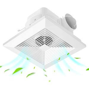 Hon&Guan Bathroom Exhaust Fan, Quiet Square Bathroom Vent Fan 111 CFM, 1.0 Sones, Ceiling Mount Ventilation Fan, Bath Ceiling Fans, Exhaust Fan for Home Bath Hotel