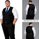 GATMSTZ 3 Piece Suit for Men Big and Tall Classic Fit Men Tuxedo Suit Set Jacket Vest Pants (Black, 58L)