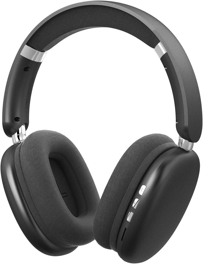 Mpods Wireless Noise Reduction Headphones Bluetooth 5.4 Over Ear Headphones with Microphone, Hi-Res Audio, 48H Playtime, Foldable Comfortable Earpads,Compatible with iOS,Android,PC,Black