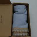 Burlap Linen Lumbar Pillow Cover 14 x 36 inch, Trimmed Tailored Edges Cushion Cover Farmhouse Modern Decorative Pillow Case Outdoor Decor, Light Blue, Pack of 1 (Cover Only)