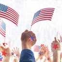 2 x AnyDesign 600Pcs Patriotic Star Stickers Roll Blue Red Silver Stars Labels American Flag Self-Adhesive Independence Day Stickers for 4th of July Memorial Day Water Bottle Luggage Decor, 8 Design