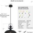 Black Pendant Lights Kitchen Island 2 Pack, Dome Pendant Light 13.8" W, Black Farmhouse Pendant Light for Kitchen Barn Hallway Porch Dining Room