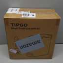 TIPGO Slim Bathroom Trash Can with Lid Soft Close, Step Pedal, 6 Liter / 1.6 Gallon Stainless Steel Trash Bin, Small Garbage Cans for Bedroom, Office, Kitchen (Matte Black)