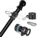 6FT Outdoor Flag Pole for House, Carbon Fiber Design Heavy Duty Flag Pole with Tangle Free Spinning Grommets, High Wind Flagpole for Residential Garden Yard Porch Commercial, Black (Flag Pole only)