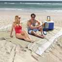 Giant Turkish Beach Towel Boho Beach Throw Blanket Anti Resistant Sand Free Quick Dry Lightweight Sandless Cloud Hawaii Honeymoon Travel Essentials Xl Big Huge Jumbo Women Summer Vacation Gift (Beige, Giant Large 82''x88'')
