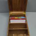 Neando 4x6 Index Card Holder, Acacia Index Card Box, Index Card Organizer Case, Wood Recipe Box with Dividers, 4 Compartments for 600 Cards, File Note Flash Card Holders