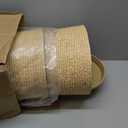 QCQHDU Set of 2 9 Gallon Tall Large planters for Outdoor/Indoor Plants of 12" Dia x 21" H Round Flower Pots Set Faux Stone Finish Front Door Patio Square Porch Planters with Tray, Beige