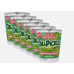 6 Pack Nissin DILL PICKLE Cup Noodle Limited Edition Flavor Ramen 2.75 Oz, BBD 06/25/2026