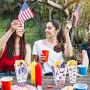 2 x 24Pcs 4th of July Party Popcorn Boxes Patriotic Party Candy Cookie Popcorn Container for Independence Day Theme Party Decorations