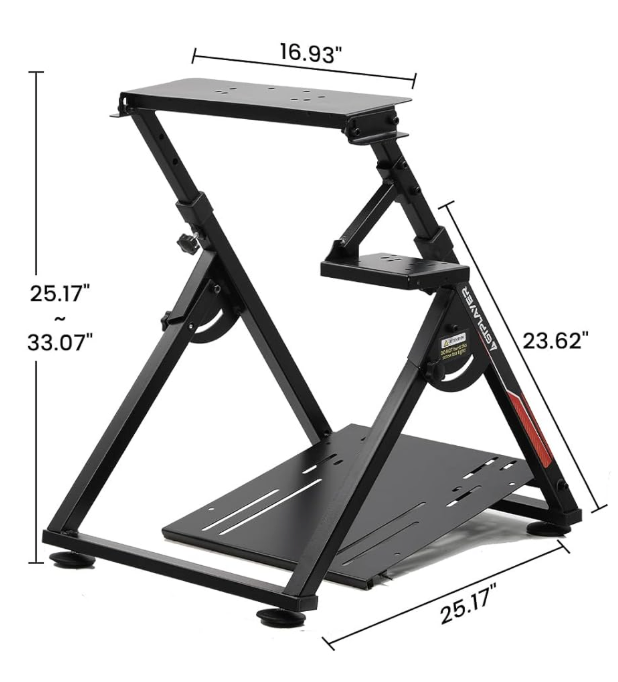 GTPLAYER Sim Racing Wheel Stand Simulator Cockpit Wheel Stand Racing Steering Shifter Mount fit for Logitech G25 G27 G29 G920 G923 Thrustmaster T330TS Gaming Stand Wheel Pedals NOT Included (Black)