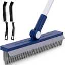 Grout Brush with Long Handle, Grout Cleaner Brush for Tile Floors, Stiff Bristles for Crevice, Tile Line, Shower, Kitchen, Bathroom (Blue)
