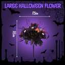 Alupssuc 2 Bundles 22 Heads Large Artificial Halloween Flowers, Fake Flower Arrangement with Spider&Eyeball Decoration, Faux Floral Bouquet for Home Party Decor in Table Centerpieces, Purple&Black