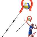 RunNico Adjustable Volleyball Spike Trainer, Volleyball Hitting Practice Equipment with Foam Hook, Portable Handheld Volleyball Training Aid for Beginners Pros Serving Hitting and Jumping Drill