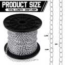 300 ft Galvanized Steel Hanging Jack Chain Silver Metal Link Chain Roll Spool for Light Fixture,Bird Feeders,Overhead Lights, Artworks, Flowerpots(2mm)