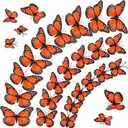 Monarch Butterfly Decorations, 60 Pcs 3D Artificial Monarch Butterfly 4 Sizes Orange Fake Butterflies Wall Decal for Home Party Day of The Dead Halloween Autumn Wedding Bedroom Craft Decor