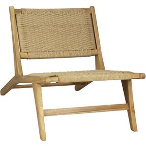 JONATHAN Y Parker Teak Woven Armless Lounge Chair 23.6" x 36.2", Natural, 23.62 x 18.5 x 10.24 inches