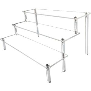 AZEAM Acrylic Riser,Clear Display Risers Stand Perfume Organizer Cologne Acrylic Shelves 3 Tiered Cupcake Shelf for Amiibo Funko POP Figures Food Desserts Holder Collection Cosmetic Vendor Product