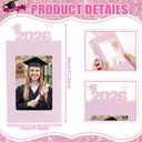 Spiareal 12 Sets Graduation Box Centerpieces for 4" x 6" Photo Class of 2026 Table Decoration Pink Picture Frame Display Boxes with String Lights Congrats Grad Party Favor High School College Gift