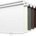 LazBlinds No Tools No Drill Cordless Roller Shades, 100% Blackout Roller Blinds for Windows, Thermal Insulated UV Protection Waterproof Roll Up Window Blinds and Shades, 30'' W x 72'' H, White