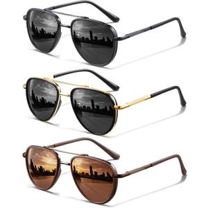 KUGUAOK Polarized Aviator Sunglasses for Women Men UV Protection Running Outdoors Tangle Free Sun Glasses Vintage Shades