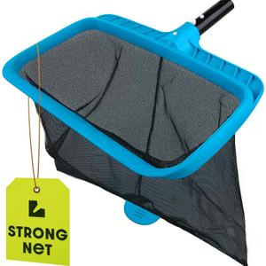 Pool Skimmer Net for Cleaning Heavy Duty Deep Mesh Pool Net Skimmer - Fine Leaf Rake Net for Swimming Pools, Ponds - Strong Frame - Fits Standard Pool Poles (Net Only, No Pole)