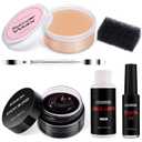BOBISUKA 6 Piece Halloween SFX Special Effects Makeup Kit - Fake Blood Gel + Clear Liquid Latex + Black Tooth Paint + Modeling Scar Wax with Spatula Tool and Black Stipple Sponge All in One (Mluti-color)
