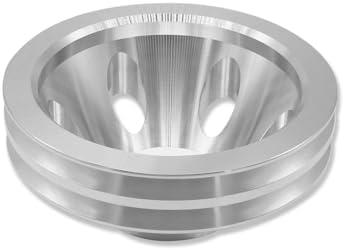 IMOOA Long Water Pump Pulley Double Groove LWP for Chevy SBC 265 283 305 327 350 383 400 1955-1986 Polished Aluminum