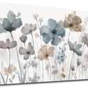 yearainn Elegant Flowers Canvas Wall Art - Floral Pictures for Wall Decor Indigo Brown Grey Canvas Painting Nature Printing Artwork for Living Room Bedroom Home Office Wall Decoration 20" x 40"