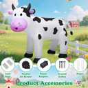 6FT Inflatable Cow Outdoor Decoration,Built-in LED Lights Indoor Outdoor Yard Lawn Ranch Blow Up Cute Animal Milk Cow,Christmas Holiday Display Spring Decorations for Garden Farm Themed Party